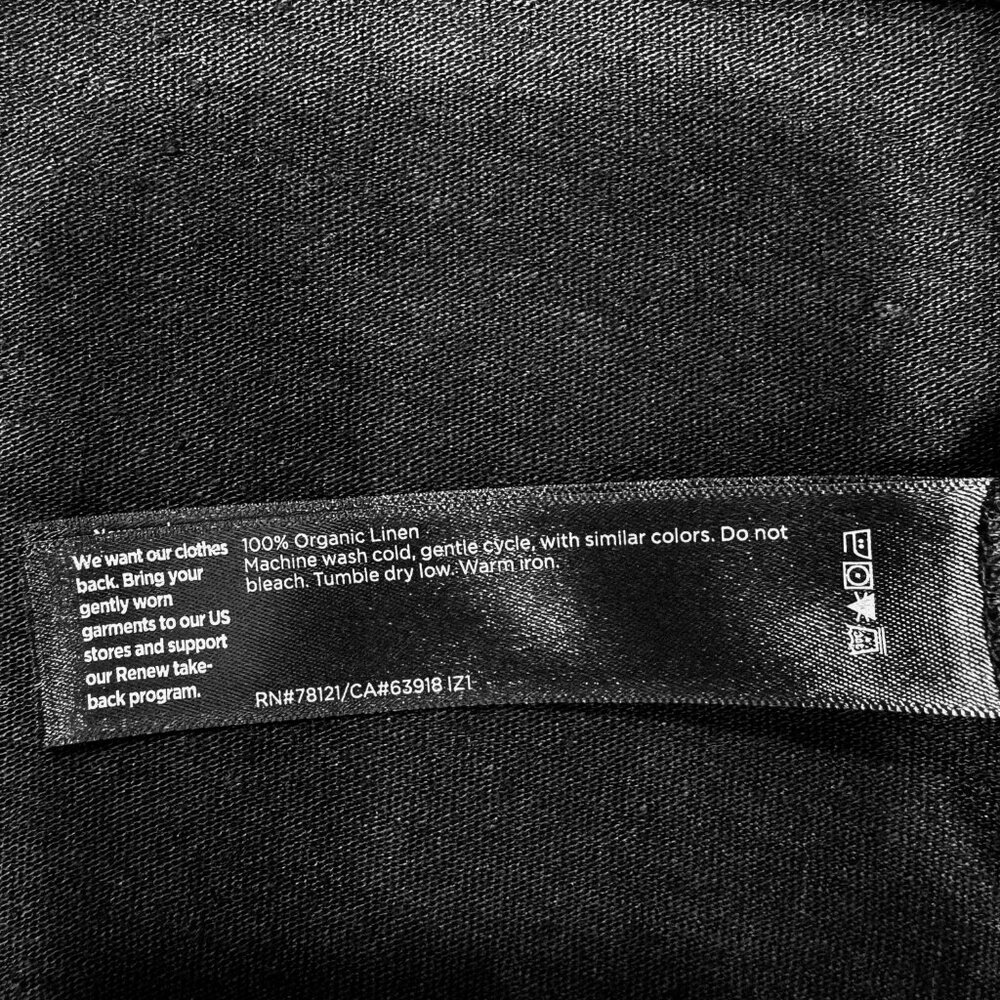 Eileen Fisher Black Organic Linen Jersey Long Tank Scoop Neck Women's Size L - Picture 10 of 10